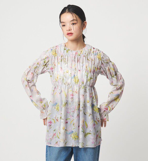 EMMEL REFINES「＜EMMEL REFINES＞EM フラワーシャーリング チュニック」|シャツ・ブラウス|