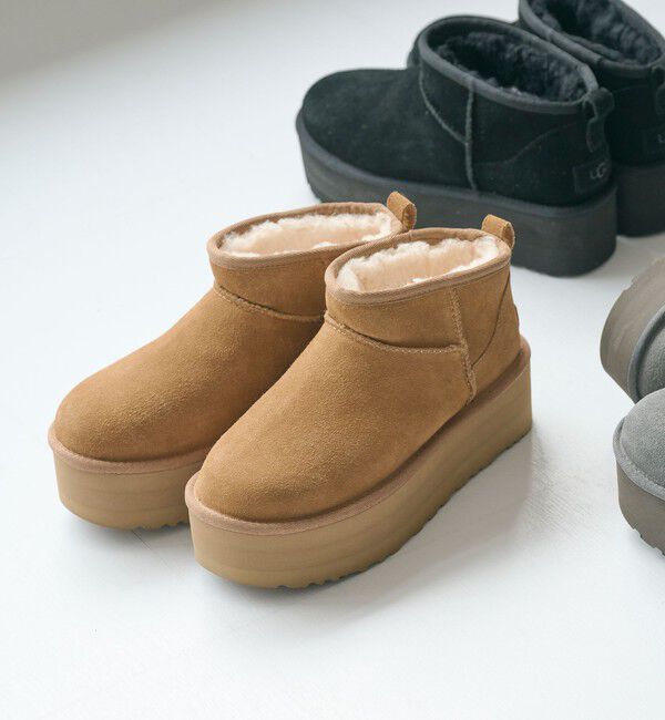 BEAUTY&YOUTH UNITED ARROWS「＜UGG＞クラシック ウルトラミニプラットフォーム ブーツ」|ショートブーツ|