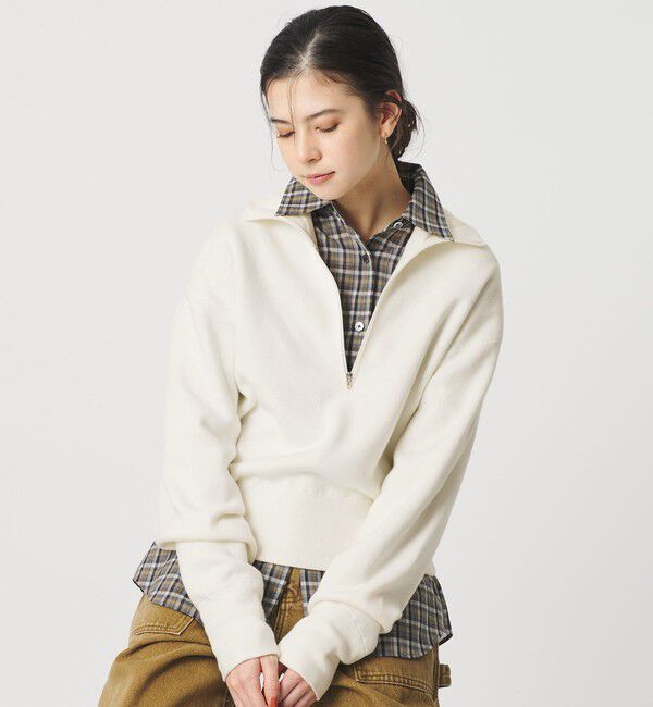 BEAUTY&YOUTH UNITED ARROWS「コットンカシミヤ ハーフジッププルオーバー ウォッシャブル」|ニット・セーター|