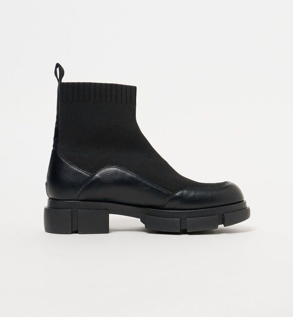 BEAUTY&YOUTH UNITED ARROWS「ニット レザーライク ブーツ 撥水/晴雨兼用」|ショートブーツ|