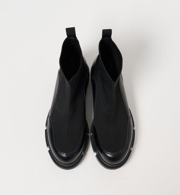 BEAUTY&YOUTH UNITED ARROWS「ニット レザーライク ブーツ 撥水/晴雨兼用」|ショートブーツ|