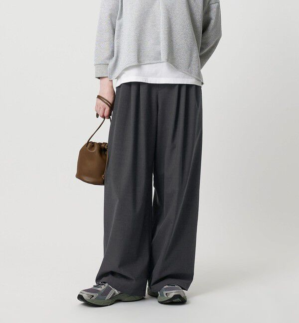 BEAUTY&YOUTH UNITED ARROWS「毛ポリエステルブレンド ワイドタックパンツ」|その他|DK.GRAY