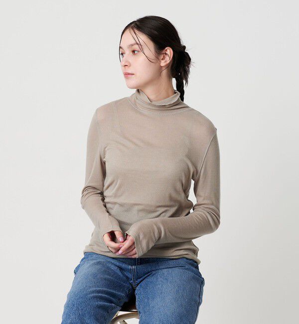 BEAUTY&YOUTH UNITED ARROWS「セルロースブレンドテレコ タートルネックカットソー」|Tシャツ・カットソー|BEIGE