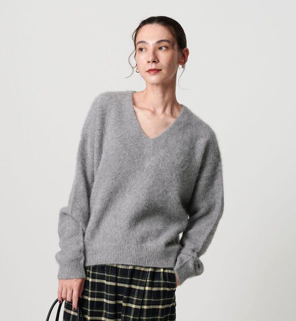 BEAUTY&YOUTH UNITED ARROWS「フォックスカシミヤブレンド Vネックニットプルオーバー」|ニット・セーター|LT.GRAY