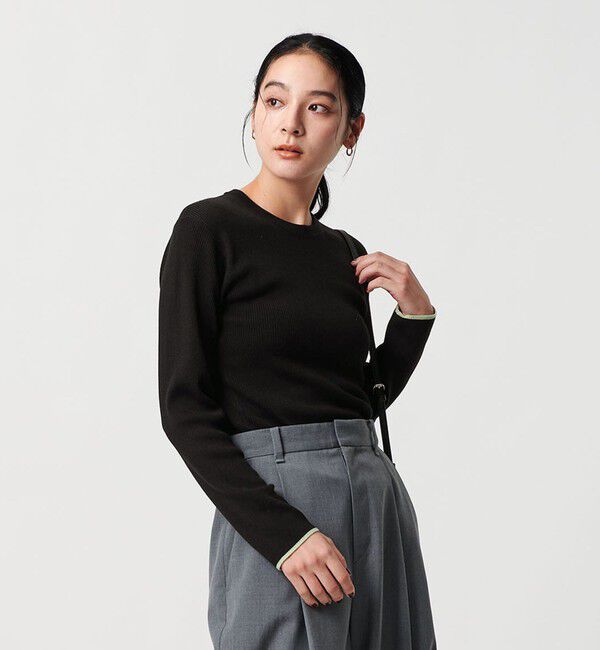 BEAUTY&YOUTH UNITED ARROWS「リブライン ニットプルオーバー ウォッシャブル」|ニット・セーター|