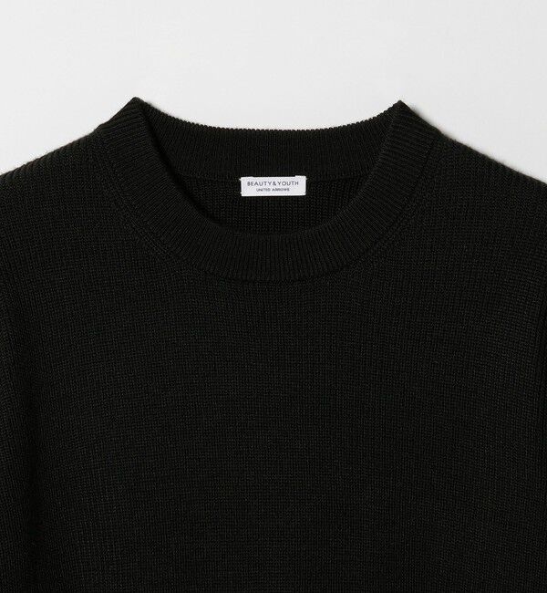BEAUTY&YOUTH UNITED ARROWS「【WEB限定 WARDROBE SMART】マシーンウォッシャブル ウールミックス アゼ クルーネック」|ニット・セーター|
