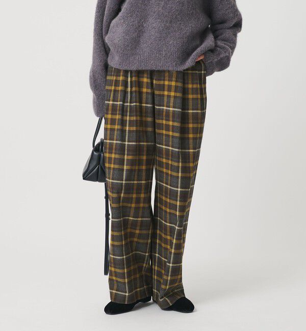 BEAUTY&YOUTH UNITED ARROWS「コットンフランネルチェック バックゴムワイドパンツ」|その他|OLIVE