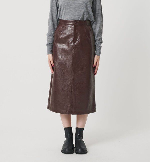 BEAUTY&YOUTH UNITED ARROWS「レザーライク Aラインスカート」|台形|