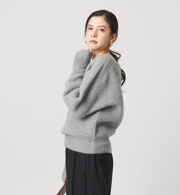 BEAUTY&YOUTH UNITED ARROWS「フォックスブレンド ボリュームスリーブ ボートネックニットプルオーバー」|ニット・セーター|