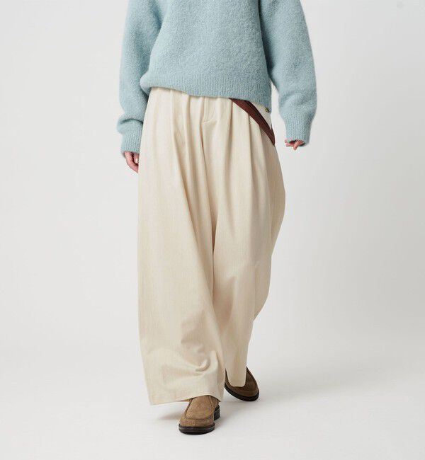 BEAUTY&YOUTH UNITED ARROWS「毛ポリエステルレーヨンブレンド ワイドタックパンツ」|スラックス|