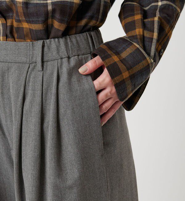 BEAUTY&YOUTH UNITED ARROWS「毛ポリエステルレーヨンブレンド ワイドタックパンツ」|スラックス|