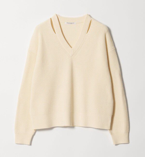 BEAUTY&YOUTH UNITED ARROWS「アゼ スリットVネック ニットプルオーバー ウォッシャブル」|ニット・セーター|