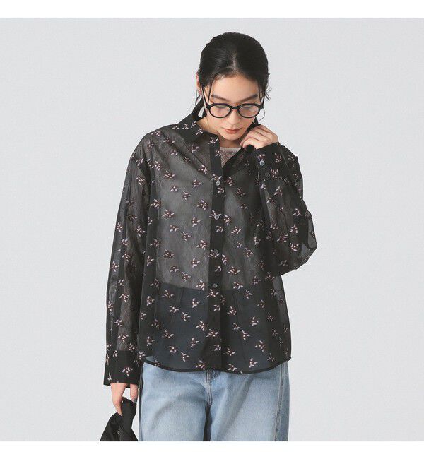 Ray BEAMS 「シアー フラワー ジャカード シャツ」|シャツ・ブラウス|