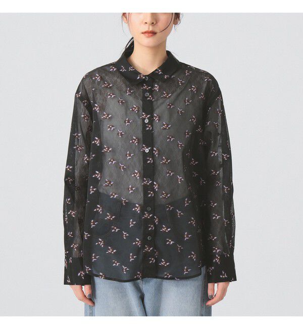 Ray BEAMS 「シアー フラワー ジャカード シャツ」|シャツ・ブラウス|