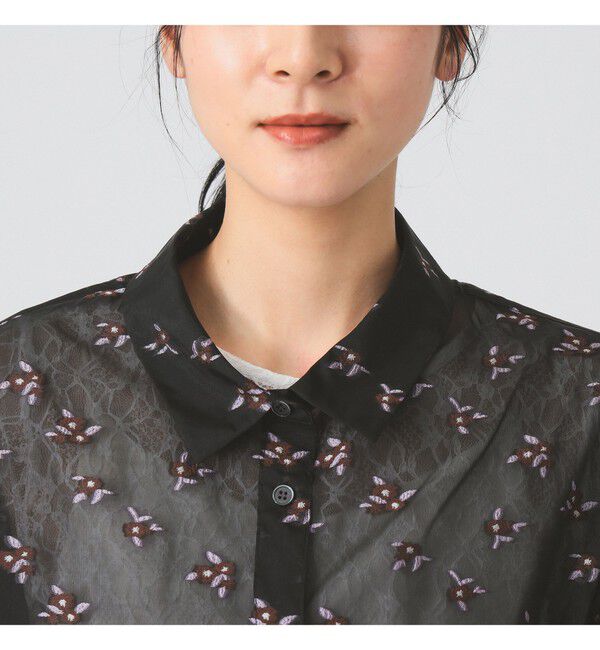 Ray BEAMS 「シアー フラワー ジャカード シャツ」|シャツ・ブラウス|