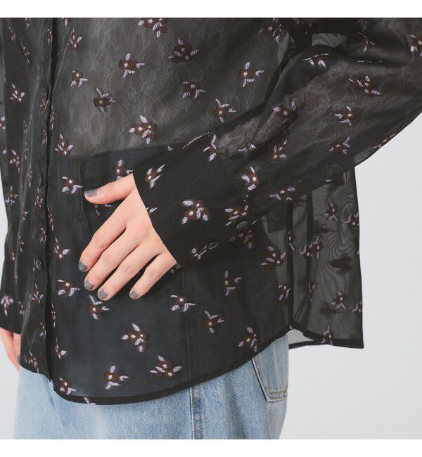 Ray BEAMS 「シアー フラワー ジャカード シャツ」|シャツ・ブラウス|