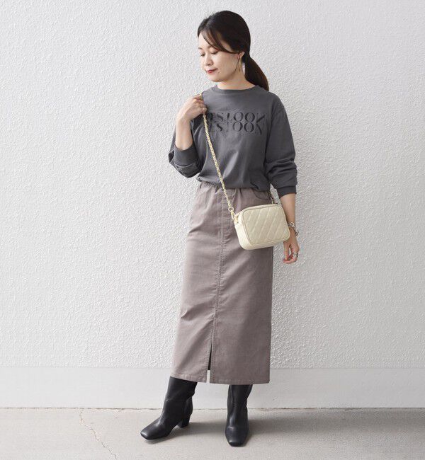 SHIPS for women「*〈手洗い可能〉ストレッチ コーデュロイ イージー ナロー スカート ◇」|タイト|