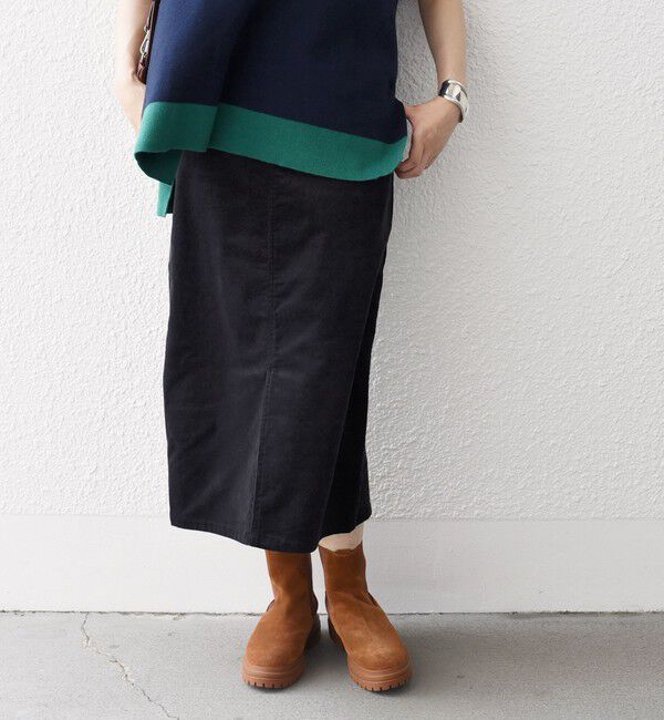 SHIPS for women「*〈手洗い可能〉ストレッチ コーデュロイ イージー ナロー スカート ◇」|タイト|