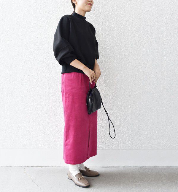 SHIPS for women「*〈手洗い可能〉ストレッチ コーデュロイ イージー ナロー スカート ◇」|タイト|