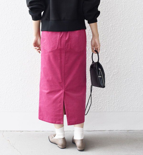 SHIPS for women「*〈手洗い可能〉ストレッチ コーデュロイ イージー ナロー スカート ◇」|タイト|