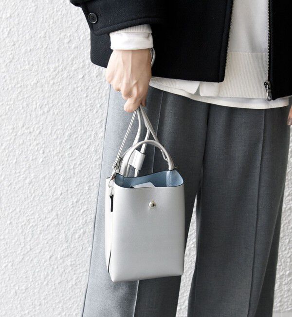 SHIPS any「SHIPS any: 2WAY スクエア ミニ ショルダー バッグ」|ショルダー・メッセンジャー|シルバー