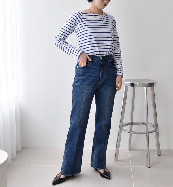 quaranciel「quaranciel:〈洗濯機可能〉セミフレア デニム パンツ」|デニム|