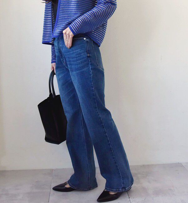 quaranciel「quaranciel:〈洗濯機可能〉セミフレア デニム パンツ」|デニム|