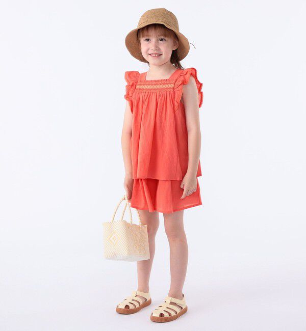 SHIPS KIDS「SHIPS KIDS:100～130cm / スモッキング フリル ブラウス」|シャツ・ブラウス|