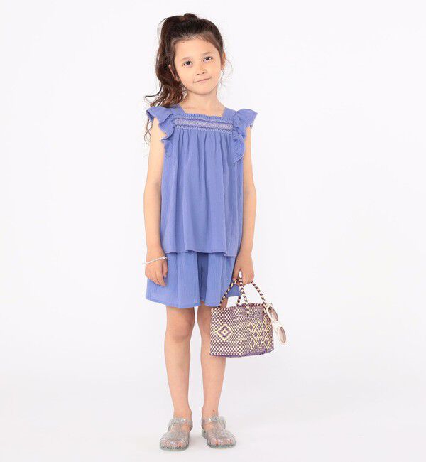 SHIPS KIDS「SHIPS KIDS:100～130cm / スモッキング フリル ブラウス」|シャツ・ブラウス|