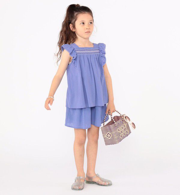 SHIPS KIDS「SHIPS KIDS:100～130cm / スモッキング フリル ブラウス」|シャツ・ブラウス|