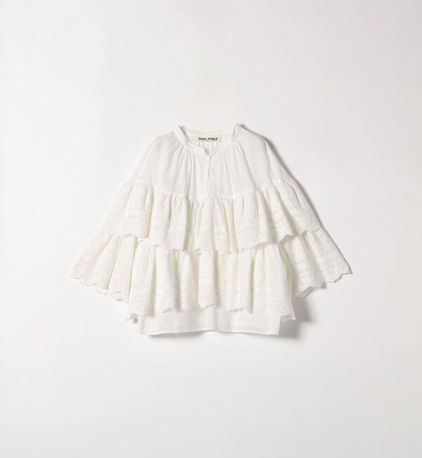 SHIPS any「bon_meur:〈洗濯機可能〉レース ティアード ボリューム ブラウス」|シャツ・ブラウス|