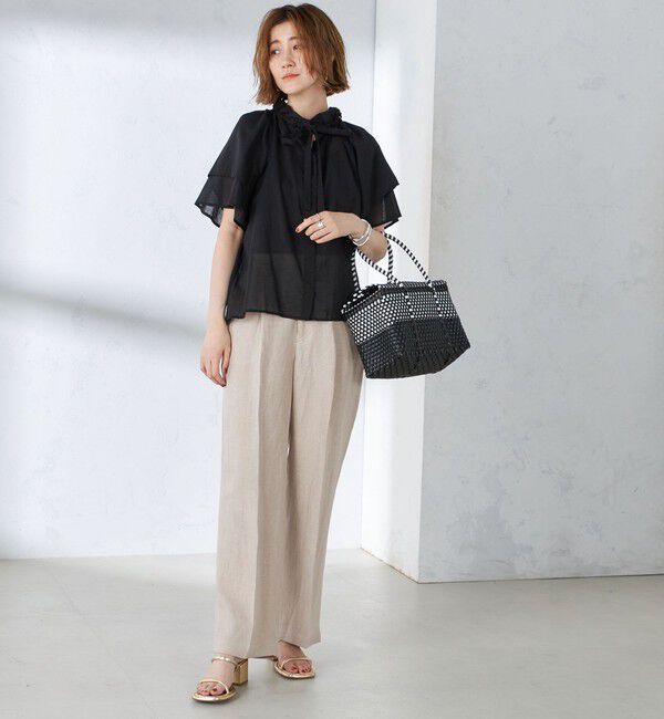 SHIPS for women「〈手洗い可能〉コットンボイル ネックギャザー ボウタイ ブラウス」|シャツ・ブラウス|