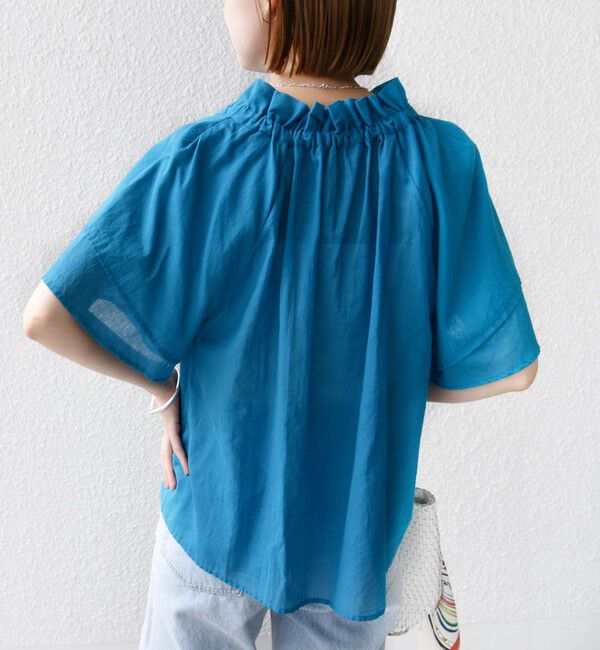 SHIPS for women「〈手洗い可能〉コットンボイル ネックギャザー ボウタイ ブラウス」|シャツ・ブラウス|