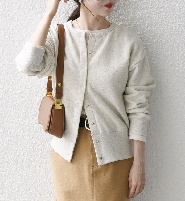 SHIPS any「【WEB限定】SHIPS any: USA コットン 裏起毛 コンパクト スナップ カーディガン」|カーディガン|