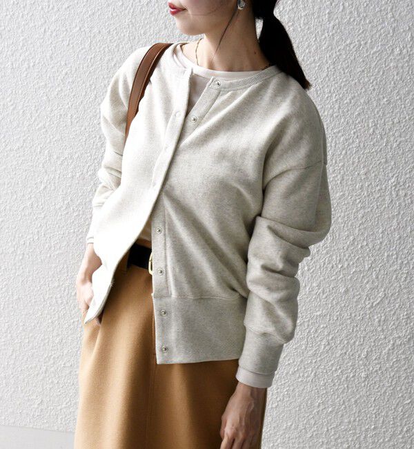 SHIPS any「【WEB限定】SHIPS any: USA コットン 裏起毛 コンパクト スナップ カーディガン」|カーディガン|