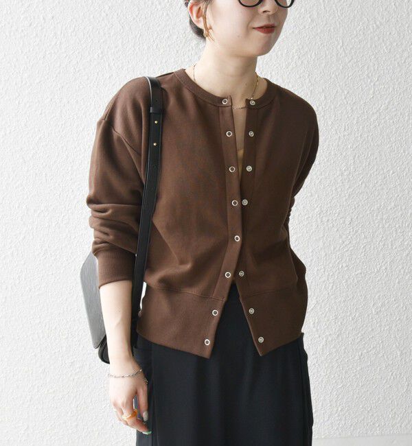 SHIPS any「【WEB限定】SHIPS any: USA コットン 裏起毛 コンパクト スナップ カーディガン」|カーディガン|