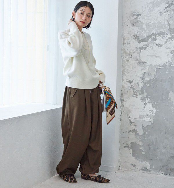 SHIPS for women「〈手洗い可能〉7G ウール カシミヤ ヘンリーネック 2WAY プルオーバー」|ニット・セーター|