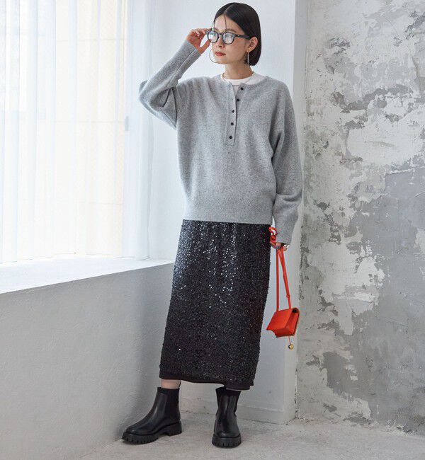 SHIPS for women「〈手洗い可能〉7G ウール カシミヤ ヘンリーネック 2WAY プルオーバー」|ニット・セーター|