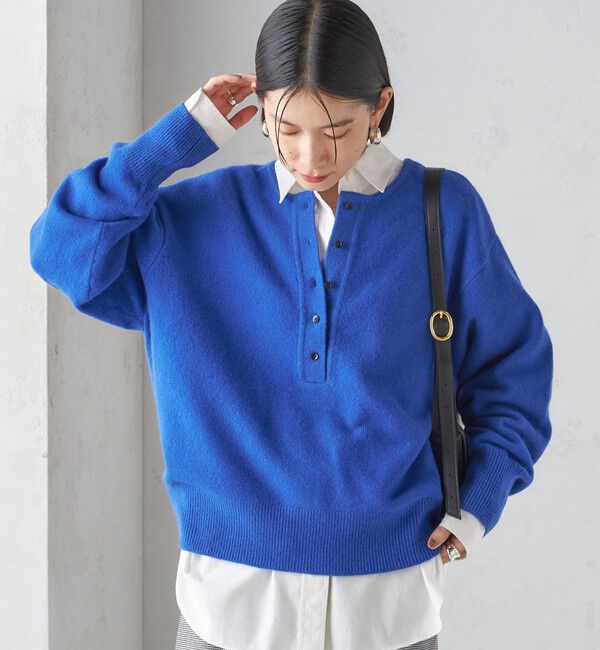 SHIPS for women「〈手洗い可能〉7G ウール カシミヤ ヘンリーネック 2WAY プルオーバー」|ニット・セーター|