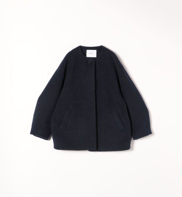 SHIPS any「SHIPS any: シャギー ノーカラー コクーン コート」|ノーカラーコート|