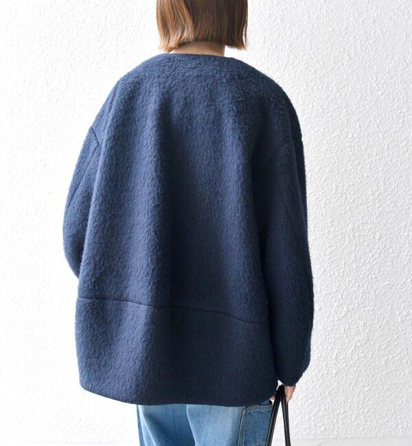 SHIPS any「SHIPS any: シャギー ノーカラー コクーン コート」|ノーカラーコート|