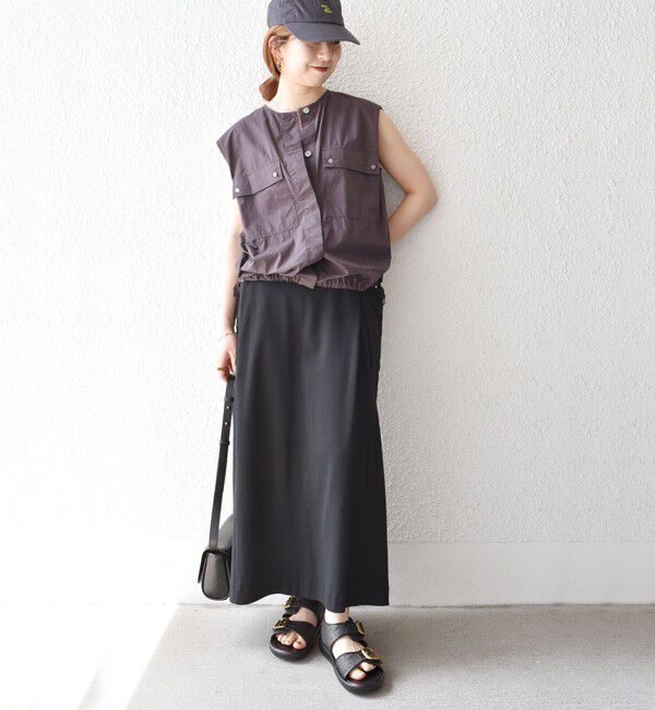 SHIPS any「SHIPS any:〈洗濯機可能〉ポプリン フレンチスリーブ ポケット ドロスト シャツ」|シャツ・ブラウス|