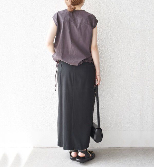 SHIPS any「SHIPS any:〈洗濯機可能〉ポプリン フレンチスリーブ ポケット ドロスト シャツ」|シャツ・ブラウス|