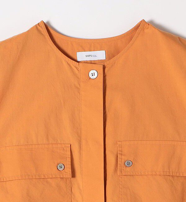 SHIPS any「SHIPS any:〈洗濯機可能〉ポプリン フレンチスリーブ ポケット ドロスト シャツ」|シャツ・ブラウス|