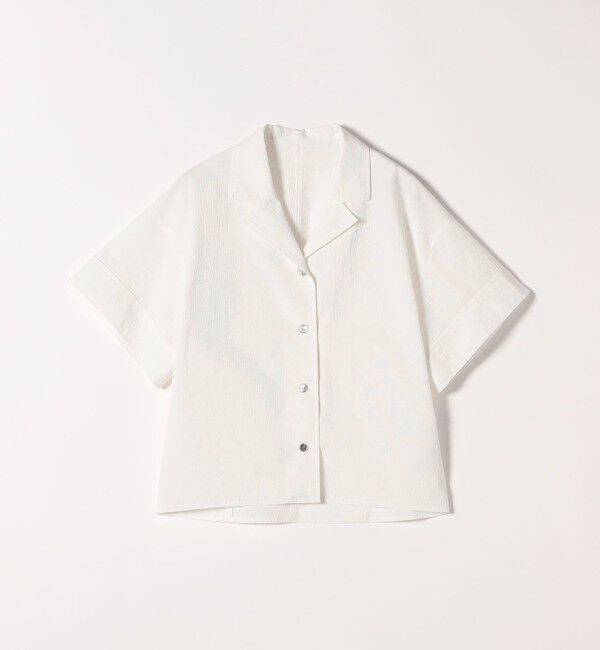 quaranciel「quaranciel:〈洗濯機可能〉ミニサッカー ハーフスリーブ 開襟 シャツ」|シャツ・ブラウス|