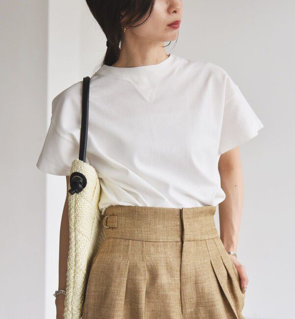 quaranciel「quaranciel:〈洗濯機可能〉カノコ Vガゼット ショートスリーブ クルーネック TEE」|Tシャツ・カットソー|