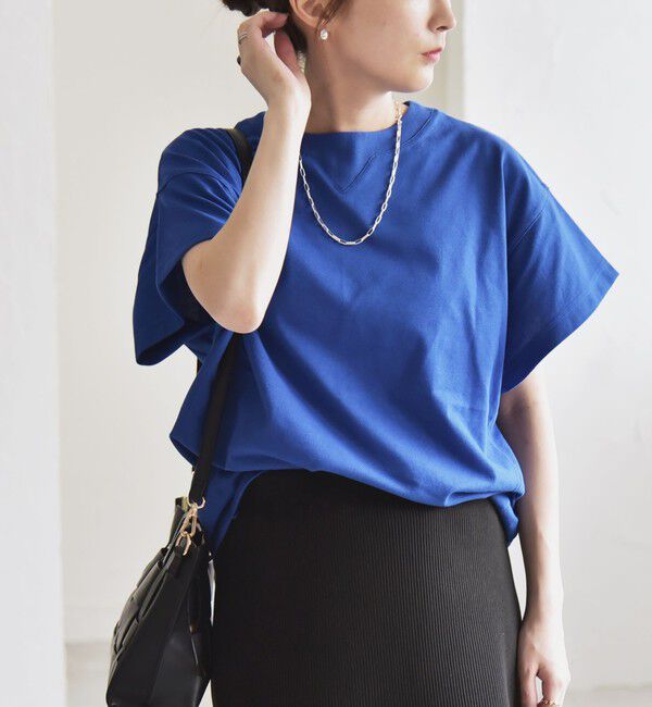 quaranciel「quaranciel:〈洗濯機可能〉カノコ Vガゼット ショートスリーブ クルーネック TEE」|Tシャツ・カットソー|