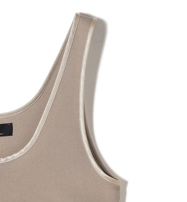 SHIPS for women「SHIPS Primary Navy Label:サテン パイピング リブ タンクトップ」|タンクトップ|