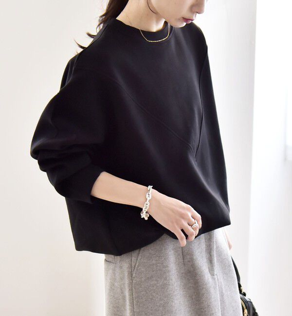 quaranciel「quaranciel:〈洗濯機可能〉ポンチ Vヨークバルーン スウェット プルオーバー」|スウェット・ジャージ|ブラック