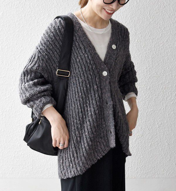 SHIPS any「SHIPS any:〈手洗い可能〉ロービング ルーズ Vネック ニット カーディガン」|カーディガン|